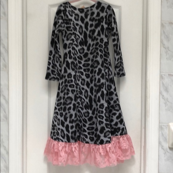 5T Pink lace and black leopard dress - Picture 4 of 4